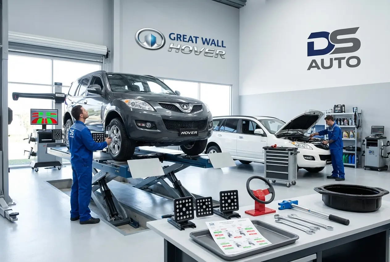 Процесс регулировки развал-схождения колес автомобиля Great Wall Hover в автосервисе DS Auto в Жуковском
